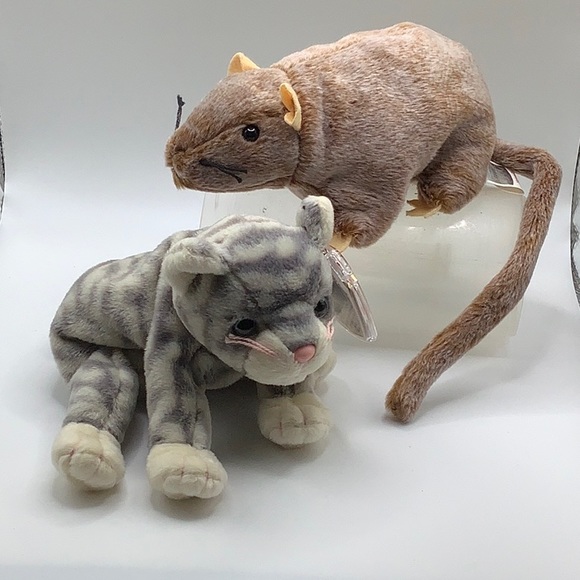Silver and Tip Toe beanie babies - Picture 1 of 1